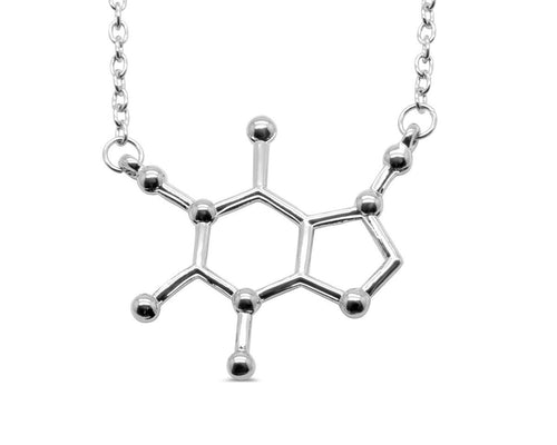 Caffeine Molecule Necklace available in 3 colors