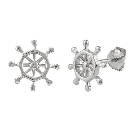 Steering Wheel Ear Pin made of authentic 925 Sterling Silver