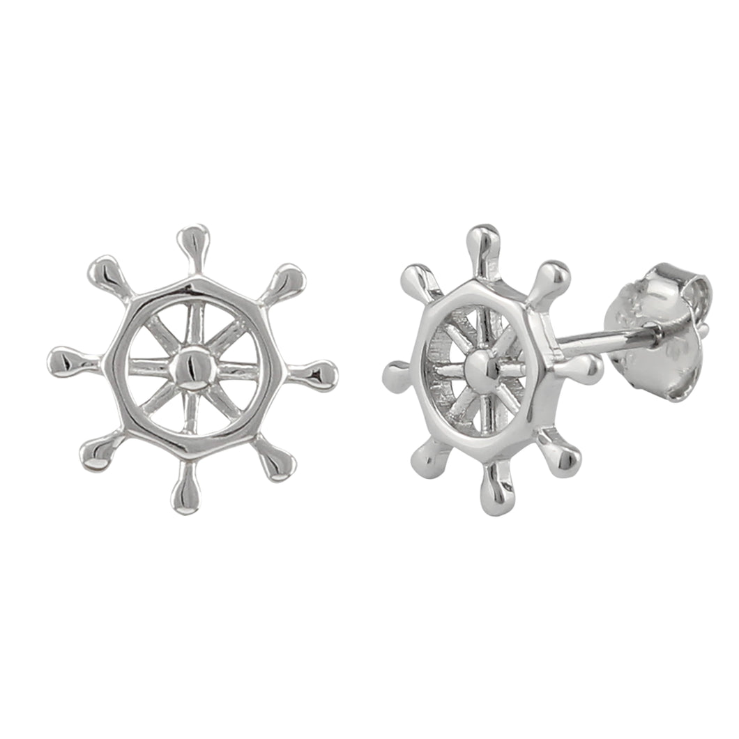 Steering Wheel Ear Pin made of authentic 925 Sterling Silver