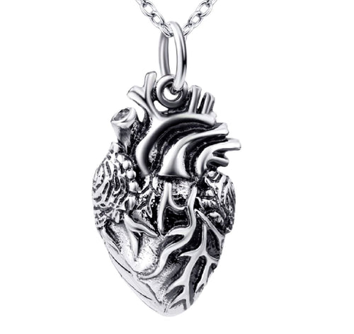 Anatomical Heart Necklace made of 925 Sterling Silver