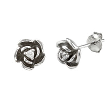 Rose Ear Pin made of authentic 925 Sterling Silver