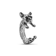 French Bulldog Ring in Silver Tone