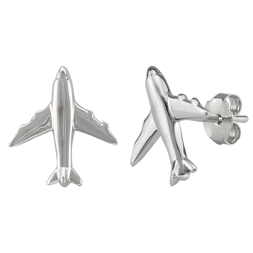 Plane Ear Pin made of authentic 925 Sterling Silver