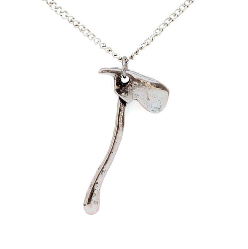 Viking Axe Necklace Simple Silver-Tone Alloy