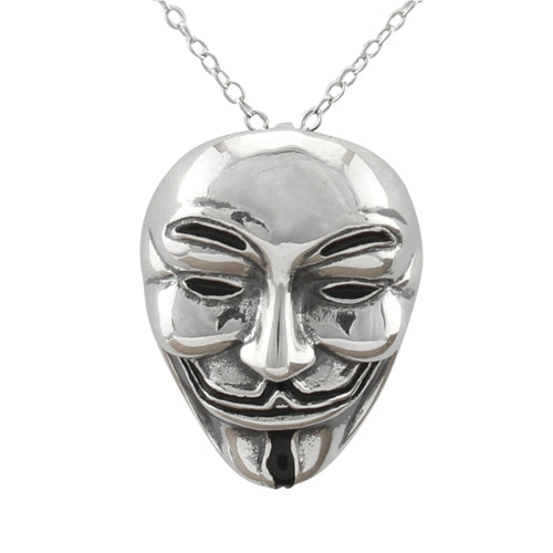Guy Fawkes Necklace made of authentic 925 Sterling Silver