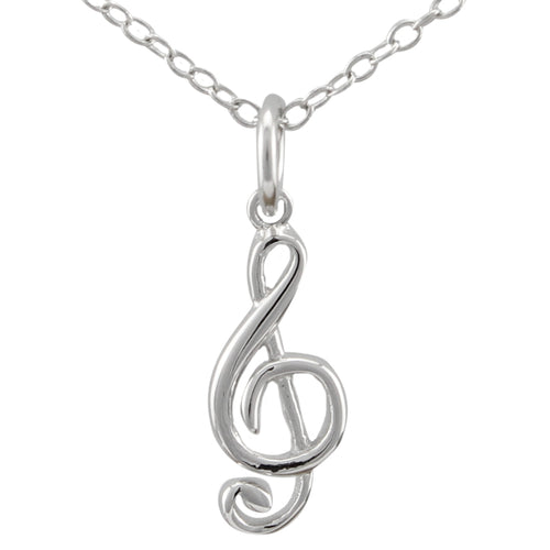 Violin Clef Necklace made of authentic 925 Sterling Silver