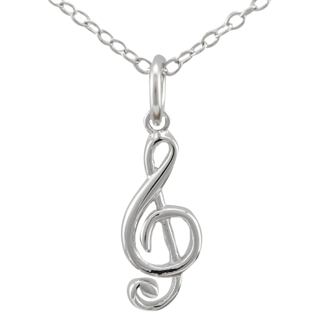 Violin Clef Necklace made of authentic 925 Sterling Silver