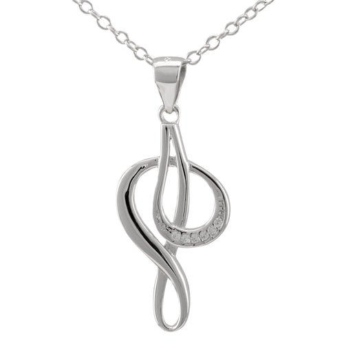 Treble Clef Necklace made of authentic 925 Sterling Silver