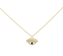 Evil Eye Necklace made of authentic 925 Sterling Silver plated with Gold