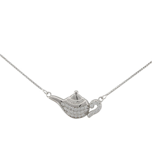 Tea Pot Necklace made of authentic 925 Sterling Silver