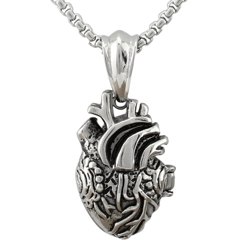 Anatomical Heart 3D Necklace made of Steel