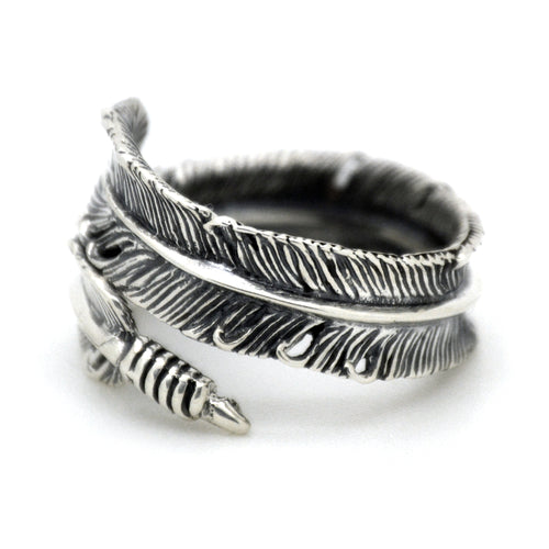 Silver Feather Ring made of 925 sterling silver
